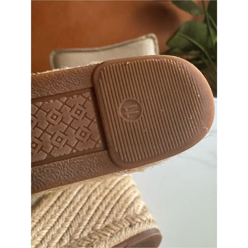 Tory Burch Navy Fringe Espadrille Wedge Sandals Coastal Resort 11